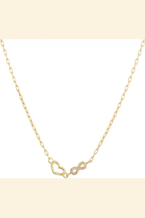 Elli Herz Infinity Glas Kristalle Weiß 925 Sterling Silber Ketten 1 ct Damen (69.99 € / 1 ct)