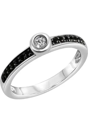 CELESTA Ring 925/- Sterling Silber Zirkonia schwarz Ringe 1 ct Damen (50.99 € / 1 ct)