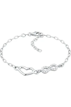 Elli Armband Herz Infinity Glas Kristalle Weiß 925 Sterling Silber Armbänder & Armreife 1 ct Damen (49.99 € / 1 ct)