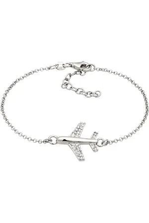 Elli Flugzeug mit Glas Kristalle Weiß 925 Sterling Silber Armbänder & Armreife 1 ct Damen (49.99 € / 1 ct)