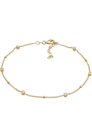 Elli Fußkette Glas Kristalle Weiß 925 Sterling Silber Fußketten 1 ct Damen (59.99 € / 1 ct)