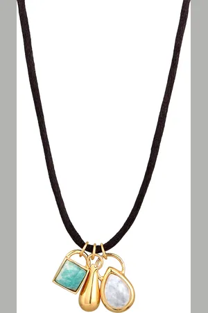Elli Satin Choker Layer Amazonit Mondstein 925 Sterling Silber vergoldet Ketten 1 ct Damen (89.99 € / 1 ct)