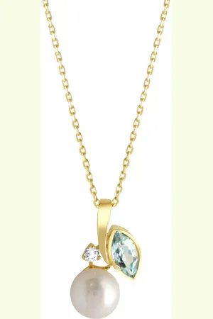 ELLEN K. Halskette 375/- Gold Blautopas beh. blau Charms & Kettenanhänger 1 ct Damen (245.64 € / 1 ct)