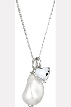 Elli Herz Kristalle Synthetische Perle Weiß 925 Sterling Silber Ketten 1 ct Damen (39.99 € / 1 ct)