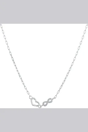 Elli Herz Infinity Glas Kristalle Weiß 925 Sterling Silber Ketten 1 ct Damen (59.99 € / 1 ct)