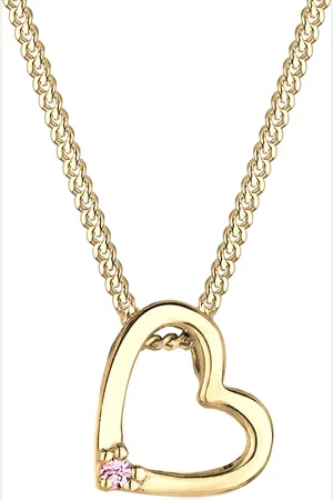Elli Herz Rosa Kristall 925 Sterling Silber Ketten 1 ct Damen (89.99 € / 1 ct)