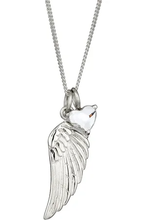 Elli Feder Glas Kristalle Weiß 925 Sterling Silber Ketten 1 ct Damen (49.99 € / 1 ct)