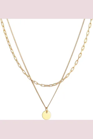 Elli Layer Plättchen Gliederkette 925 Silber Ketten 1 ct Damen (69.99 € / 1 ct)