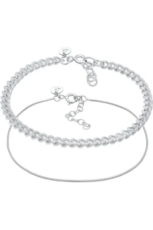 Elli Panzerkette Gliederkette Rund 2er Set 925 Silber Armbänder & Armreife 1 ct Damen (67.99 € / 1 ct)