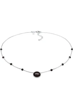 Elli Onyx Edelstein Perlen Choker 925 Silber Ketten 1 ct Damen (69.99 € / 1 ct)