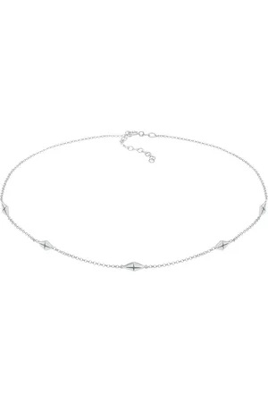 Elli Kurzer Choker Raute Kreuz Geo Design 925 Silber Ketten 1 ct Damen (49.99 € / 1 ct)