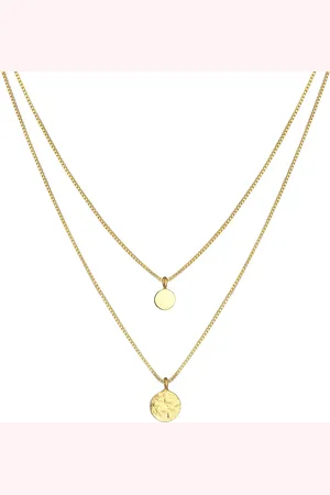 Elli 2-lagig Layer Coin Plättchen Struktur 925 Silber Ketten 1 ct Damen (69.99 € / 1 ct)