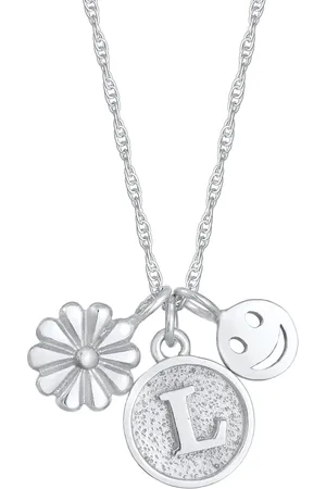 Elli Halskette Blume Flower mit Smiling Face Disc Buchstabe L 925 Silber Ketten 1 ct Damen (39.99 € / 1 ct)