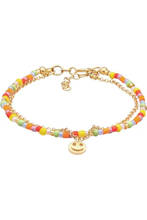 Elli Kids Layer mit Smiling Face Beads Bunt 925 Silber vergoldet Armbänder & Armreife 1 ct Damen (39.99 € / 1 ct)