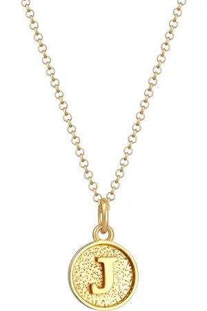 Elli Buchstabe J Initialen Vintage Plättchen 925 Silber Ketten 1 ct Damen (59.99 € / 1 ct)