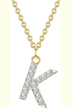 Glanzstücke Halskette Buchstabe E Sterling Silber Zirkonia in Gelbgold Ketten 1 ct Damen (69.99 € / 1 ct)