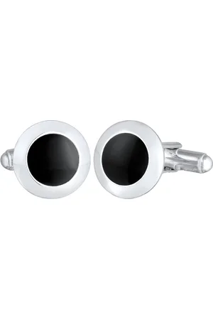 Kuzzoi Basic Rund Klassik Geo Emaille Schwarz 925 Silber Herrenschmuck 1 ct Herren (76.49 € / 1 ct)