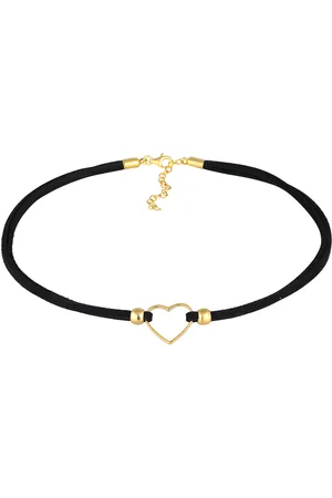 Elli Choker Herz Velourband Schwarz 925 Silber Ketten 1 ct Damen (47.99 € / 1 ct)
