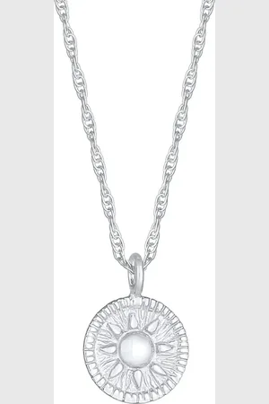 Elli Kordelkette Coin Rund Sonne Antik 925er Silber Ketten 1 ct Damen (33.99 € / 1 ct)