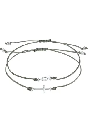 Elli 2er Set Fisch Kreuz Religion Nylon 925 Silber Armbänder & Armreife 1 ct Damen (29.99 € / 1 ct)
