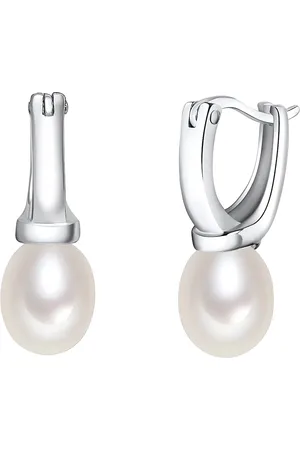 Valero Pearls Creolen Gelbvergoldet Süßwasser-Zuchtperlen weiß 1 ct Damen (47.99 € / 1 ct)