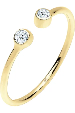 Elli DIAMONDS Offen Statement Diamant 0.06 ct. 375 Gelbgold Ringe 1 ct Damen (199.99 € / 1 ct)