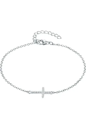 Lulu & Jane Armband Kreuz aus Sterling Silber in Silber mit Zirkonia Armbänder & Armreife 1 ct Damen (39.99 € / 1 ct)