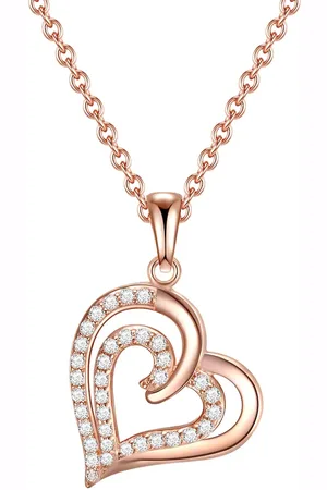 Rafaela Donata Halskette Herz Sterling Silber Zirkonia in Roségold Ketten 1 ct Damen (49.99 € / 1 ct)
