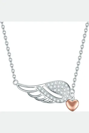 Rafaela Donata Halskette Herz/Flügel Sterling Silber Zirkonia in Silber/Roségold Ketten 1 ct Damen (49.99 € / 1 ct)