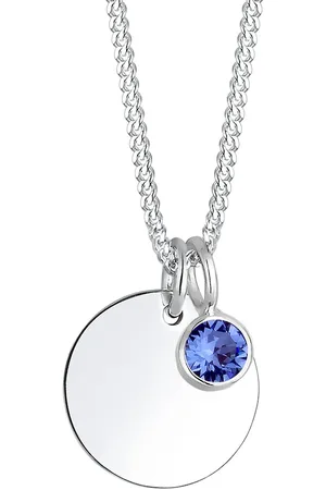 Elli Plättchen Geburtsstein Kristalle 925 Silber Ketten 1 ct Damen (49.99 € / 1 ct)