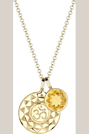 Elli Naszyjnik Talisman Om Citrin Edelstein 925 Sterling Silber Ketten 1 ct Damen (69.99 € / 1 ct)