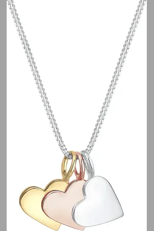 Elli Tri-Color Herz Anhänger Liebe Infinity 925 Silber Ketten 1 ct Damen (49.89 € / 1 ct)