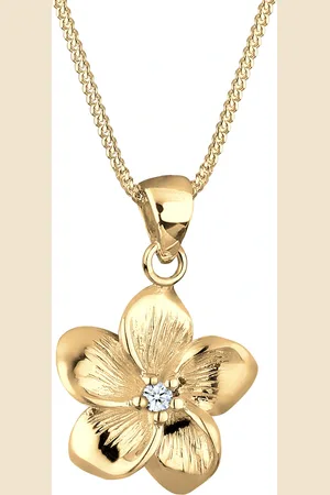 Elli DIAMONDS Frangipani Blüte Diamant (0.03 ct) 925 Silber Ketten 1 ct Damen (119.99 € / 1 ct)