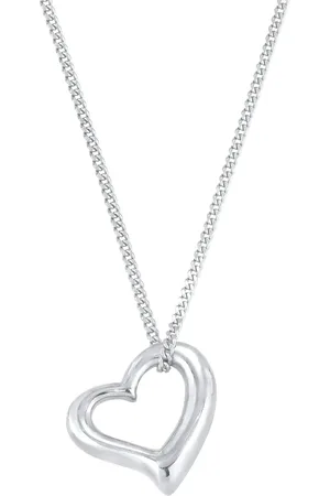Elli Herz Basic Cut Out Romantik 925 Silber Ketten 1 ct Damen (49.99 € / 1 ct)