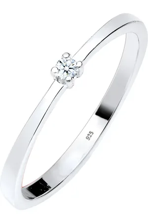 Elli DIAMONDS Verlobung Solitär Diamant (0.03 ct.) 925 Silber Ringe 1 ct Damen (99.99 € / 1 ct)