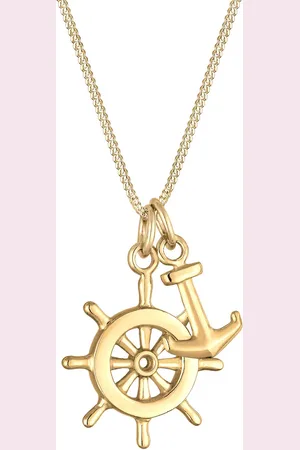 Elli Halskette Steuerrad Anker Anhänger Maritim See 925 Silber Ketten 1 ct Damen (47.99 € / 1 ct)