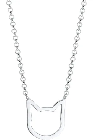 Elli Erbskette Cut-Out Katze Anhänger Trend 925 Silber Ketten 1 ct Damen (39.99 € / 1 ct)