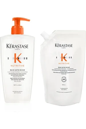 Kerastase Nutritive Bain Satin Riche nachfüllbare Pumpflasche und Nachfüllpack Shampoo 1 ct (68.99 € / 1 ct)