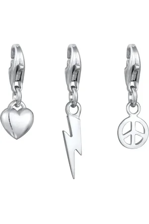 Kuzzoi Charms Herz Blitz Peace 925 Sterling Silber Herrenschmuck 1 ct Herren (49.99 € / 1 ct)