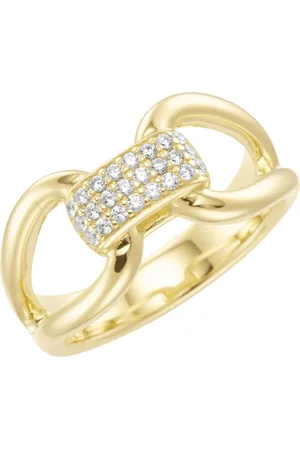Giorgio Martello Ring mit weißen Zirkonia, gelb vergoldet, Silber 925 Ringe 1 ct Damen (98.99 € / 1 ct)