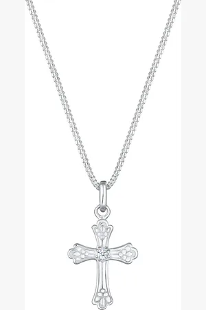 Elli DIAMONDS Panzerkette Kreuz Diamant (0.03 ct.) 925 Silber Ketten 1 ct Damen (99.99 € / 1 ct)