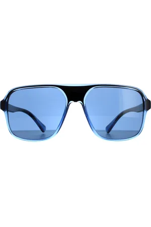 Dolce & Gabbana Square Mens Bleu transparent et noir noir DG6134 Lunettes de soleil