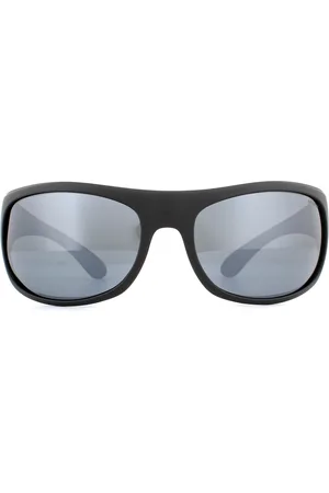 Polaroid Sport Wrap Mens Matte Grau Silber Polarisiert Spiegel Sonnenbrillen
