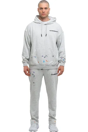 Tom Barron Herren-Trainingsanzug-Set Paint Splatter in Oversize