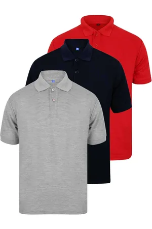 Enzo Kruze | Herren Poloshirts (3er Pack) - GRU/NVY/ROT