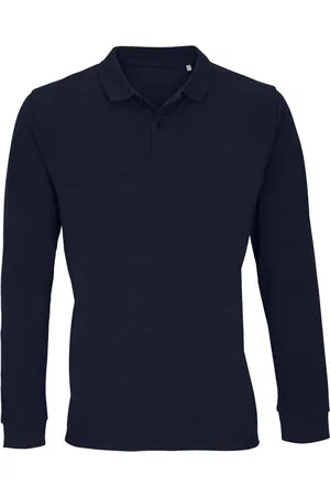 Sols "Planet" Poloshirt für Herren/Damen Unisex Langärmlig (Dunkelblau)