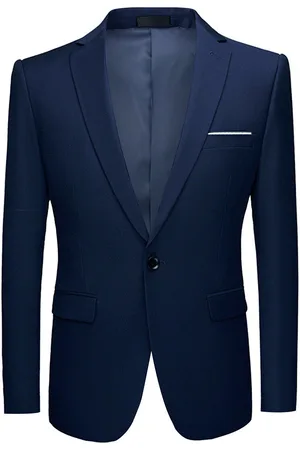 Allthemen Marineblauer stilvoller lässiger Blazer mit einem Knopf