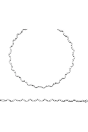 ORPHELIA Damen 925 Sterling Set: Kette + Armband - SET-038