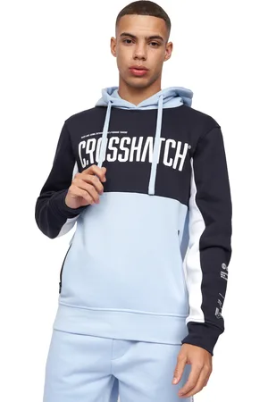 Crosshatch "Compounds" Kapuzenpullover für Herren (Marineblau/Hellblau)