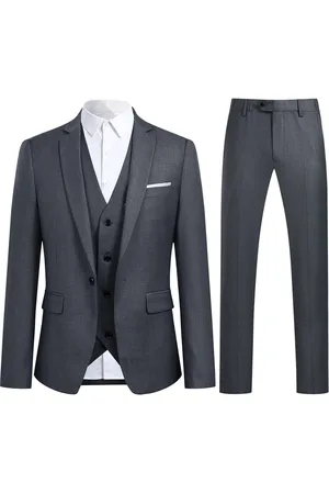 Allthemen 3-teiliger Slim Fit Ein-Knopf-Modeanzug in